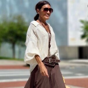 Albatros Italian Studded Leather Belt L